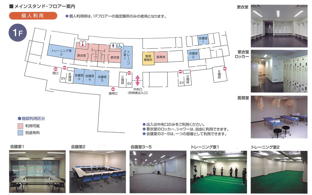 陸上競技場内貸出諸室